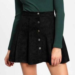 SHEIN Suede Button Skirt